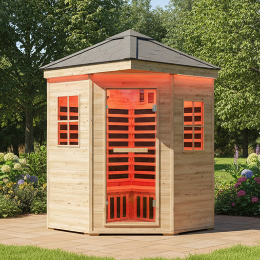 MW16 ThermoWood Outdoor Sauna Cabin – Premium 4-Person Outdoor Backyard Wellness Sauna