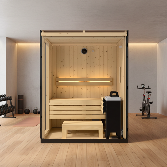 Kohler C1 Indoor Sauna Kit – Graphite Gray Freestanding or Alcove Traditional Steam Sauna (Up to 5 Person)