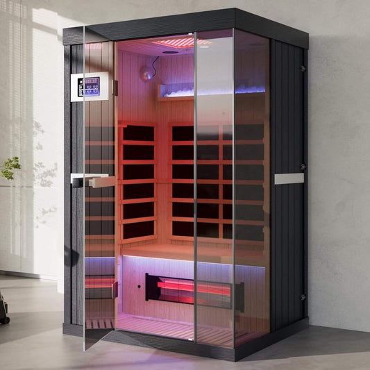 Thermora Pandora Premium 2-Person Indoor Infrared Sauna – Full Spectrum Heat with Red Light Therapy & Himalayan Salt Rocks