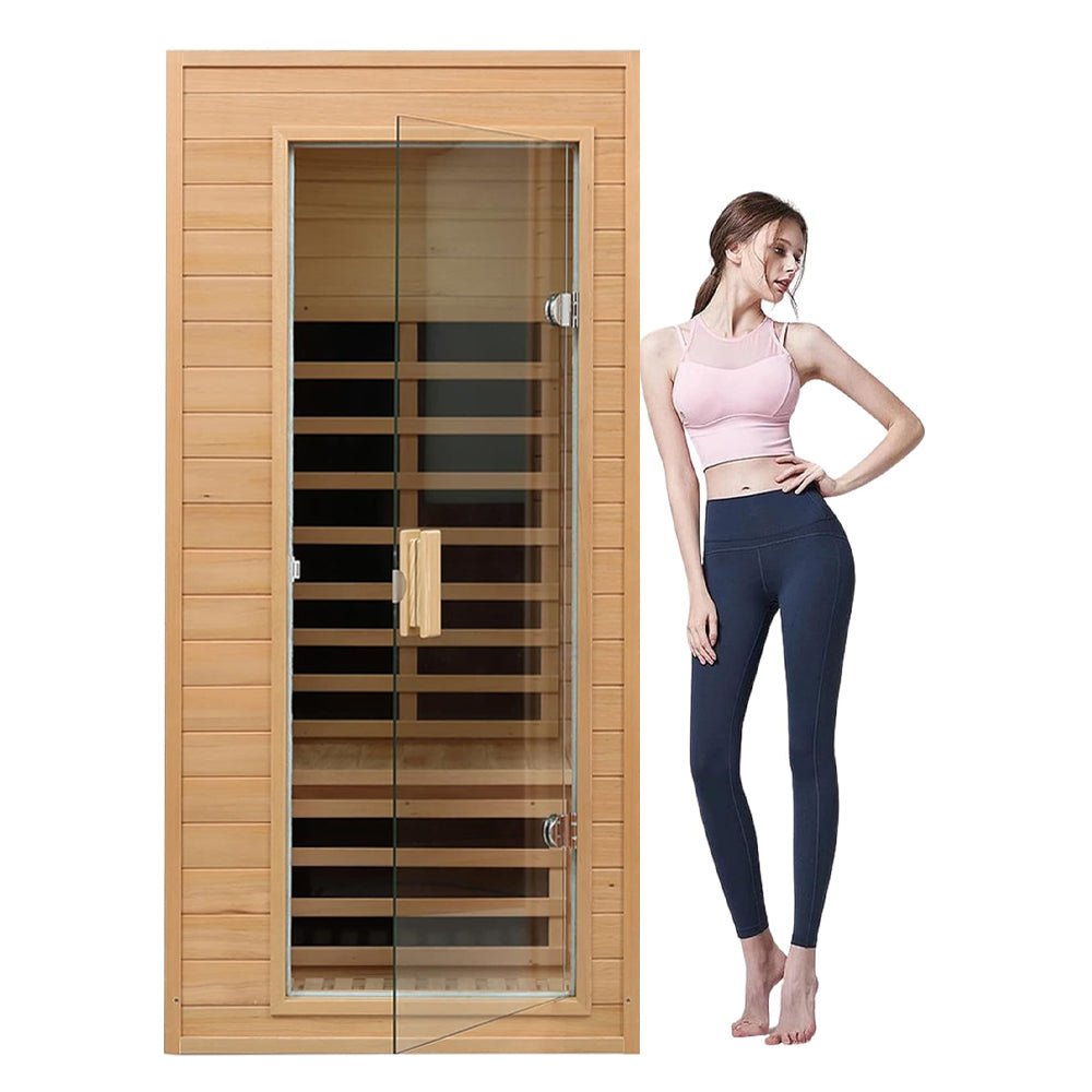 Thermora Elara 1-Person Infrared Sauna – Indoor Low EMF FAR Infrared Hemlock Wood Home Sauna (1200W)