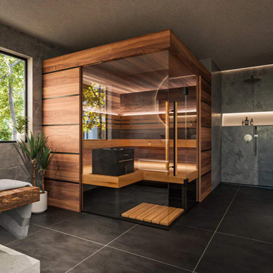 ThermaSol® Astra 4-Person Indoor Semi-Panoramic Glass Sauna Cabin