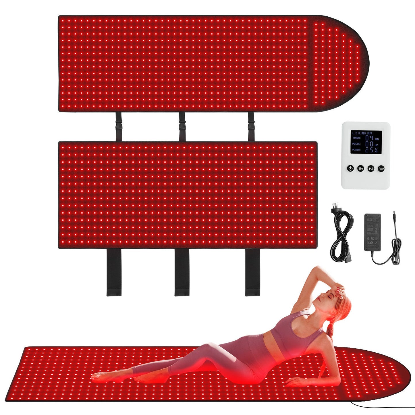 EXESAS Red Light & Infrared Therapy Pad – Flexible Near-Infrared Recovery Wrap for Pain Relief, Muscle Recovery & Full-Body Wellness Support