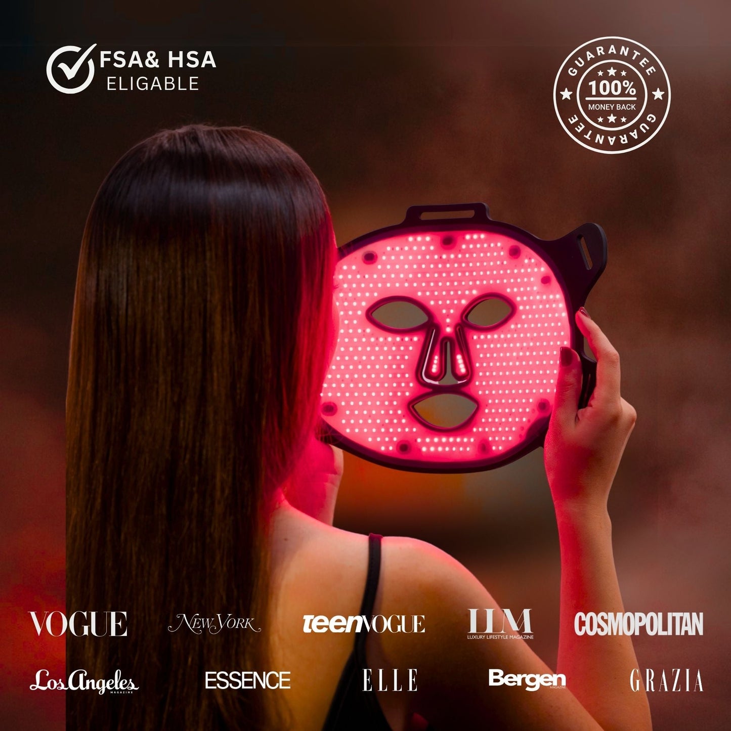 VISO FDA-Certified Red Light Therapy Face Mask – Medical-Grade LED Facial Rejuvenation System with Near-Infrared Technology