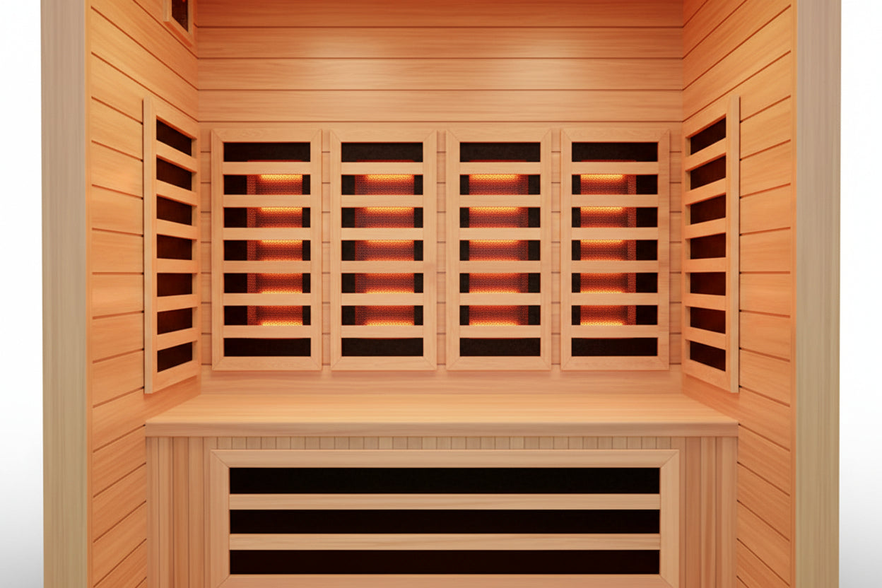 interior view of 3-person infrared sauna