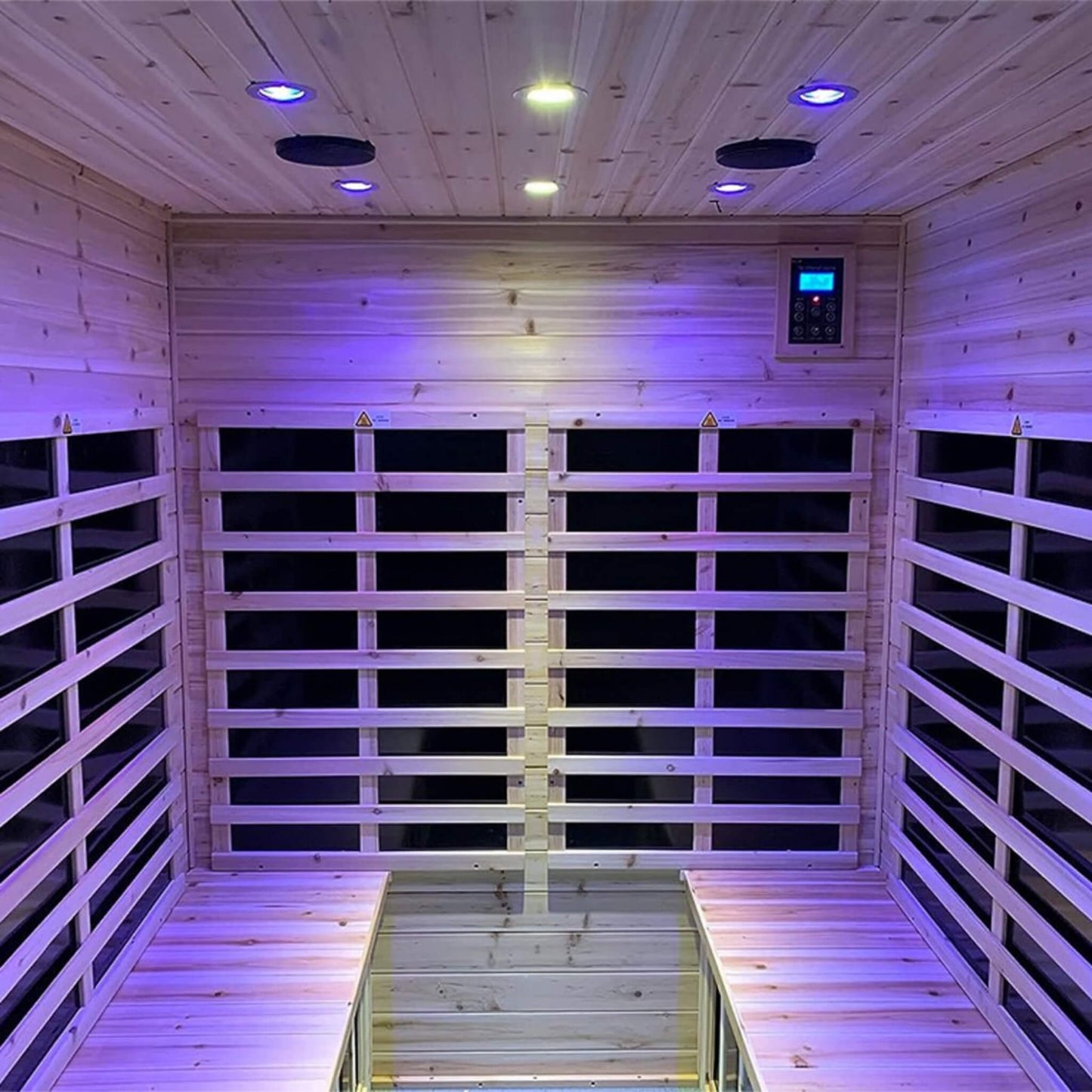 Thermora Deluxe 4-Person Outdoor Infrared Sauna – Hemlock Wood, Low EMF Heating, Bluetooth Speakers & LED Lighting
