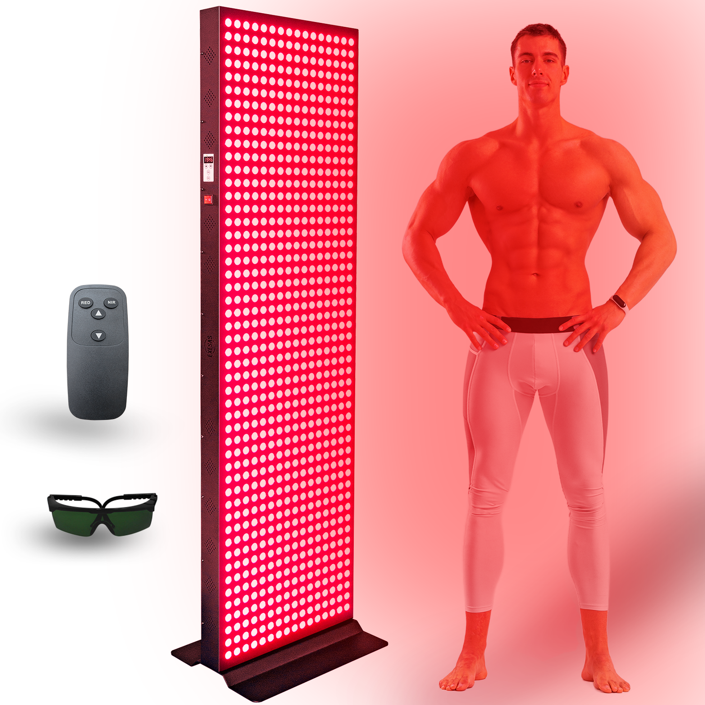 EXESAS 800 LED 4000W Full Body Red Light Therapy Panel – Dual-Chip Infrared LED Recovery System with 4 Wavelength Technology