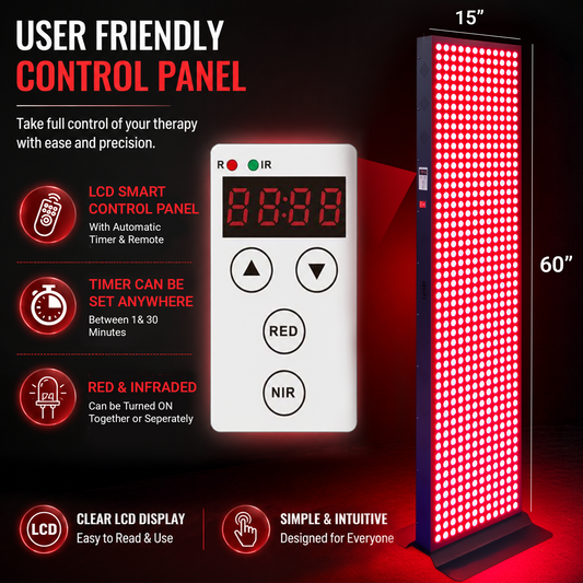 EXESAS 600 LED 3000W Full Body Red Light Therapy Panel – Dual-Chip Infrared LED Device with 4 Wavelength Technology