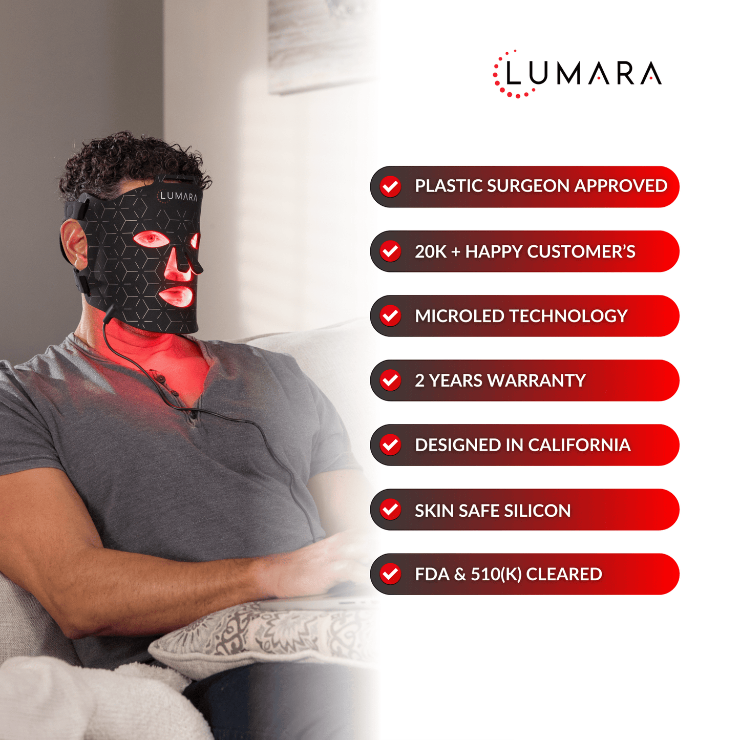 VISO FDA-Certified Red Light Therapy Face Mask – Medical-Grade LED Facial Rejuvenation System with Near-Infrared Technology