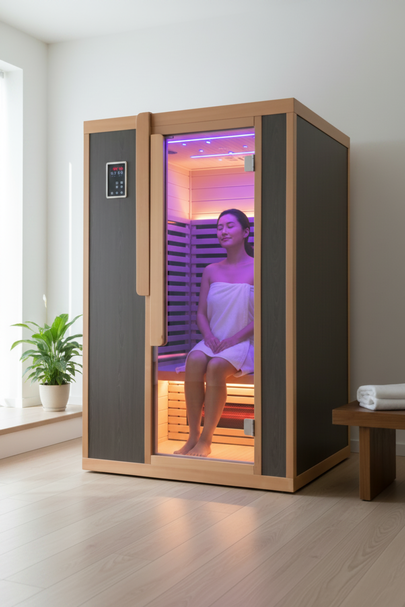 Blisspod Bergen 2-Person Full Spectrum Infrared Sauna with Red Light Therapy – Indoor Home Wellness System