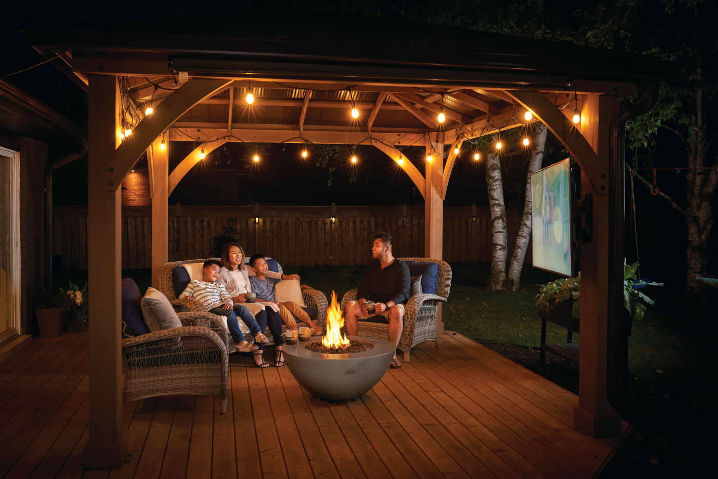 Patio Elegance 36-Inch Round Fire Table – Nexus Patioflame Outdoor Gas Fire Pit Table