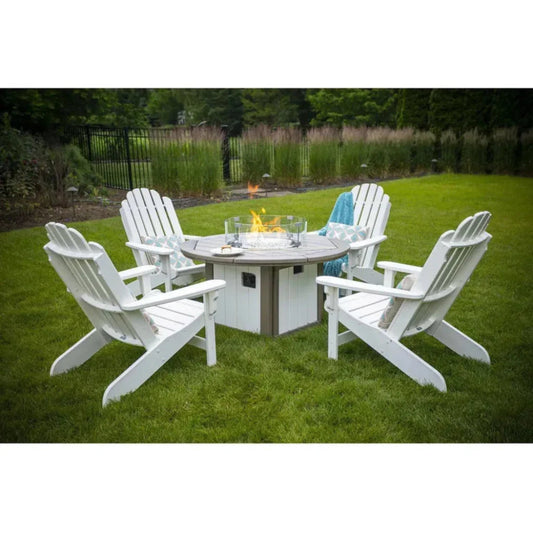 Elementz Blaze Round Fire Pit Table – USA-Made HDPE Outdoor Fire Table with 55,000 BTU Burner