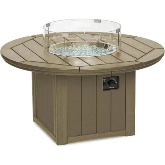 Elementz Blaze Round Fire Pit Table – USA-Made HDPE Outdoor Fire Table with 55,000 BTU Burner