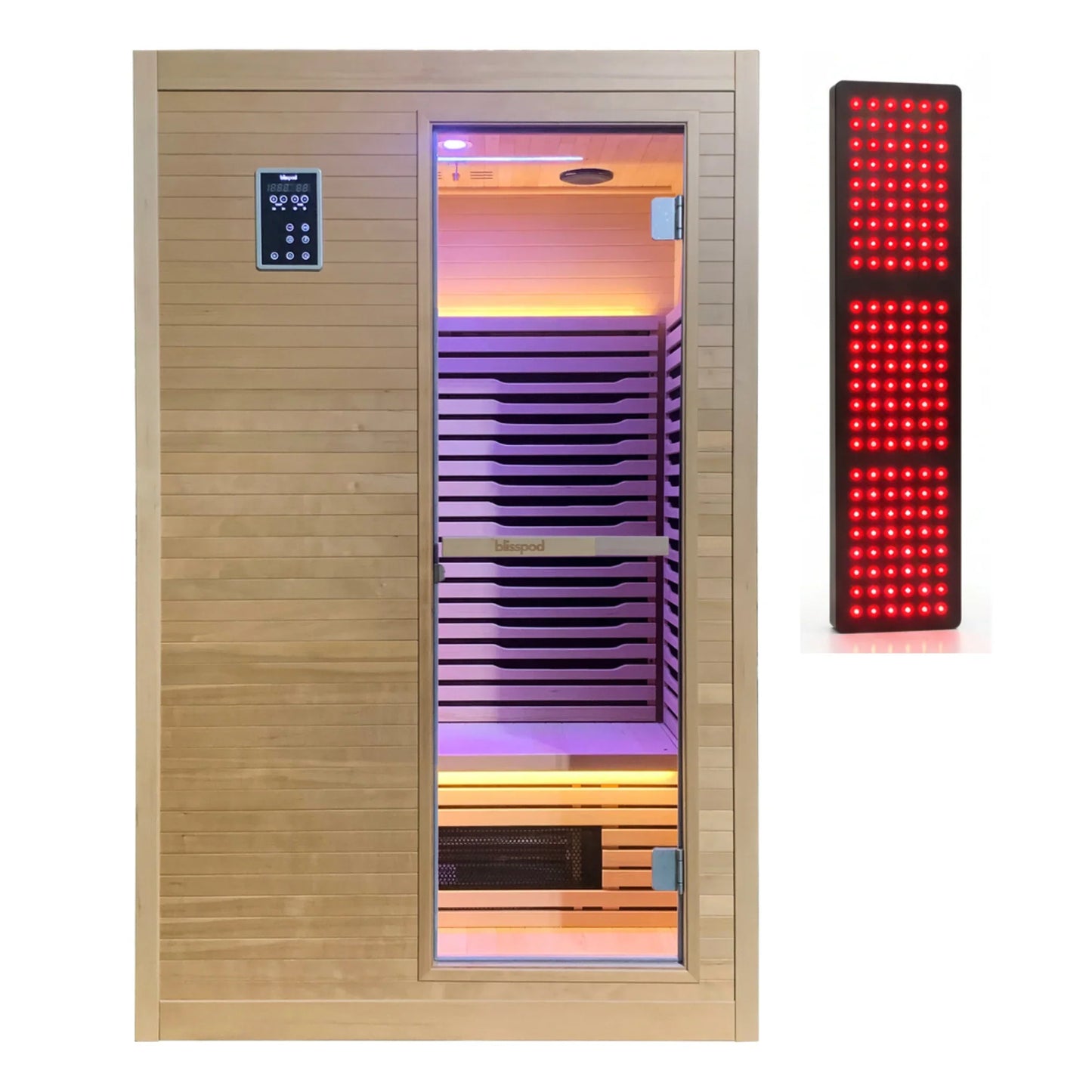 Blisspod Helsinki 2-Person Full Spectrum Infrared Sauna with Red Light Therapy – Premium Indoor Home Wellness System