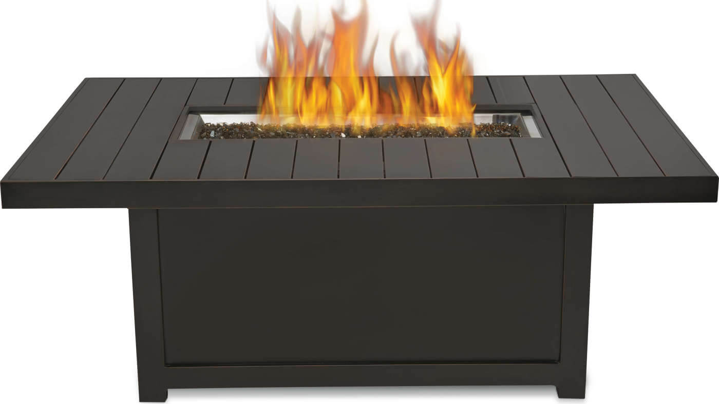 Patio Elegance St. Tropez Rectangle Fire Table – 60,000 BTU Patioflame Outdoor Gas Fire Pit Table