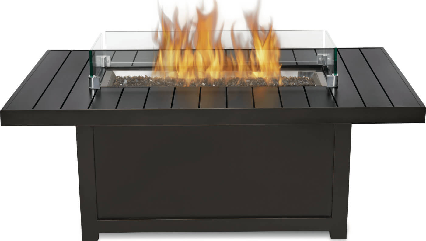 Patio Elegance St. Tropez Rectangle Fire Table – 60,000 BTU Patioflame Outdoor Gas Fire Pit Table