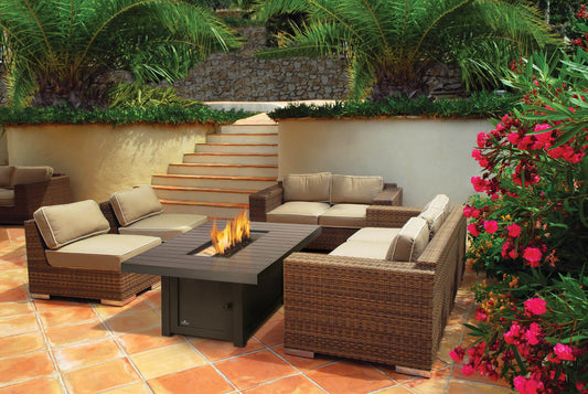 Patio Elegance St. Tropez Rectangle Fire Table – 60,000 BTU Patioflame Outdoor Gas Fire Pit Table