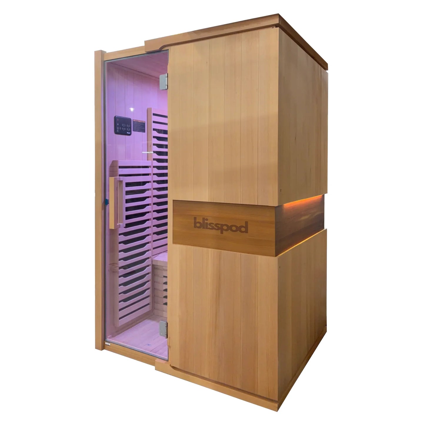BlissPod Milano Full Spectrum 2-Person Indoor/*Outdoor Sauna – Ultra Low EMF Canadian Hemlock Infrared Sauna with Red Light Therapy & Chromotherapy