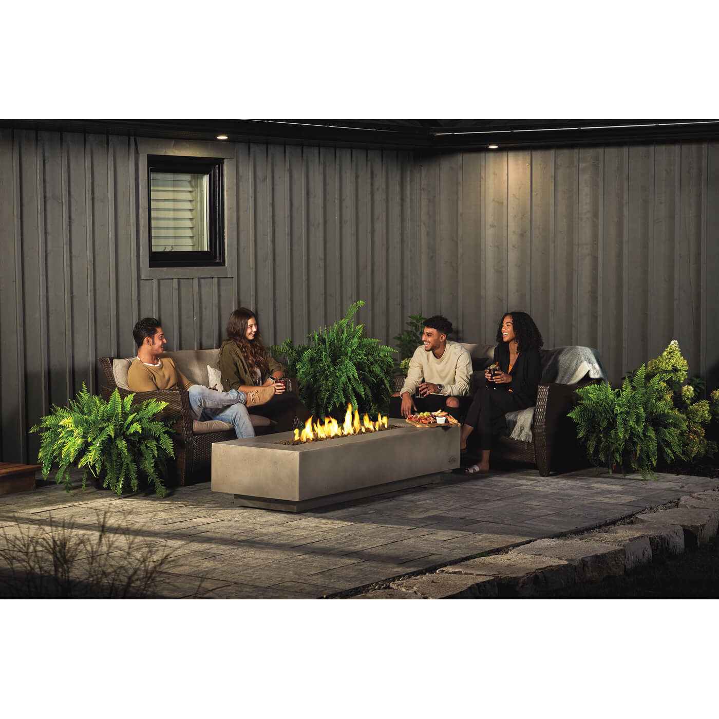 Patio Elegance Nexus 72-Inch Patioflame Fire Table – 53,000 BTU Extra-Large Rectangular Outdoor Gas Fire Table