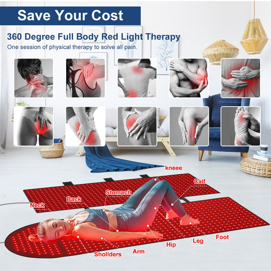 EXESAS Red Light & Infrared Therapy Pad – Flexible Near-Infrared Recovery Wrap for Pain Relief, Muscle Recovery & Full-Body Wellness Support