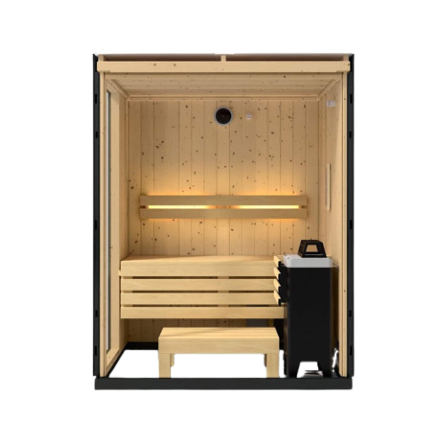 Kohler C1 Indoor Sauna Kit – Graphite Gray Freestanding or Alcove Traditional Steam Sauna (Up to 5 Person)