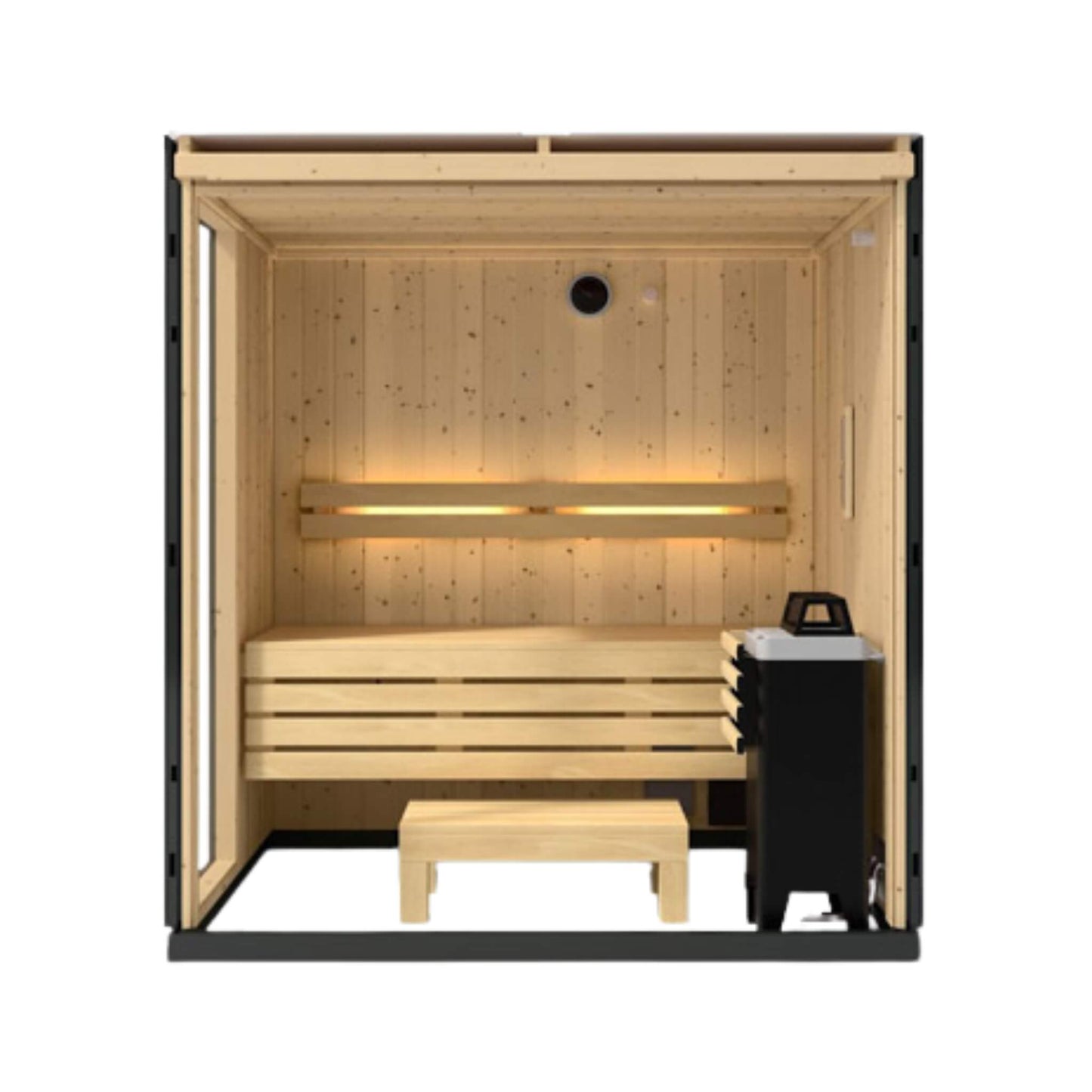Kohler C1 Indoor Sauna Kit – Graphite Gray Freestanding or Alcove Traditional Steam Sauna (Up to 5 Person)