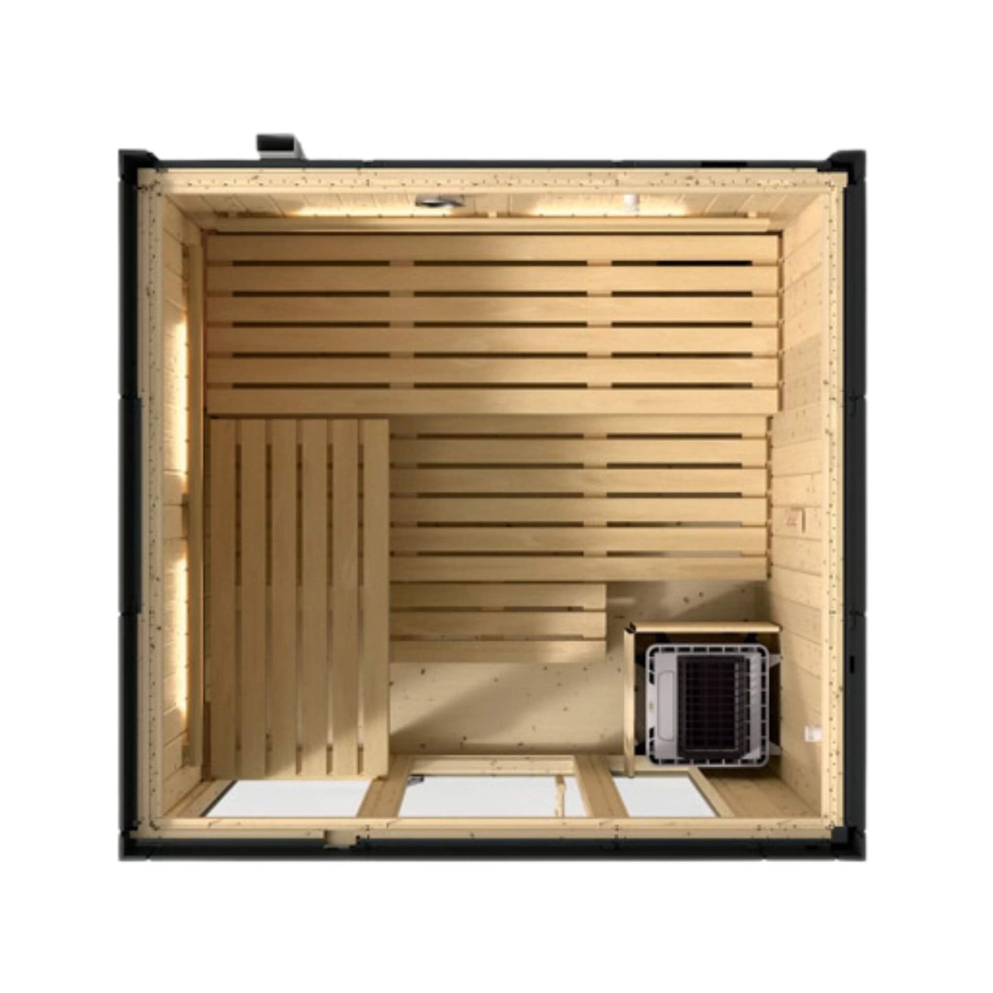 Kohler C1 Indoor Sauna Kit – Graphite Gray Freestanding or Alcove Traditional Steam Sauna (Up to 5 Person)