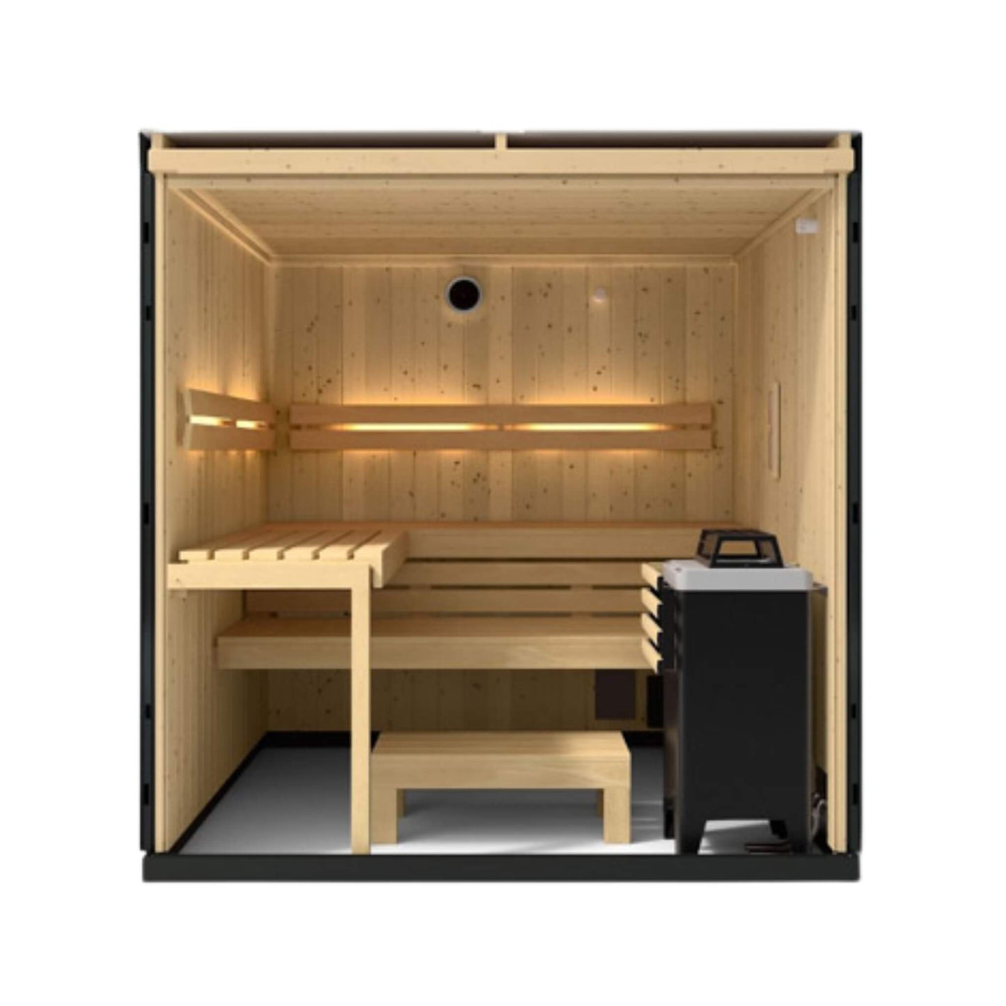 Kohler C1 Indoor Sauna Kit – Graphite Gray Freestanding or Alcove Traditional Steam Sauna (Up to 5 Person)
