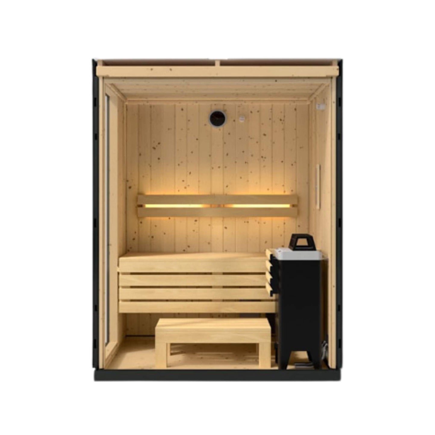 Kohler C1 Indoor Sauna Kit – Graphite Gray Freestanding or Alcove Traditional Steam Sauna (Up to 5 Person)