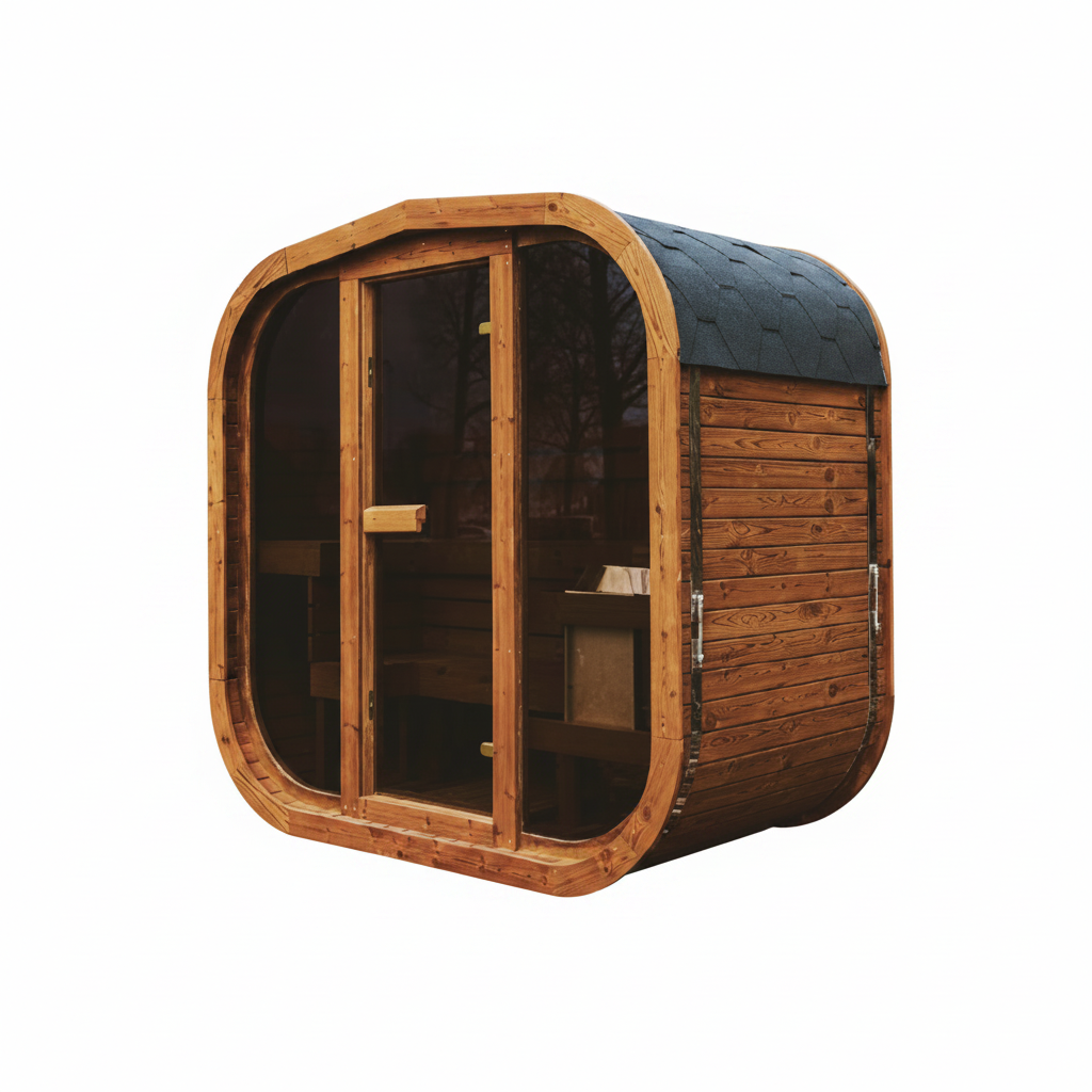 Mande MW12 ThermoWood Outdoor Sauna – 2 to 3 Person Compact Backyard Sauna Cabin