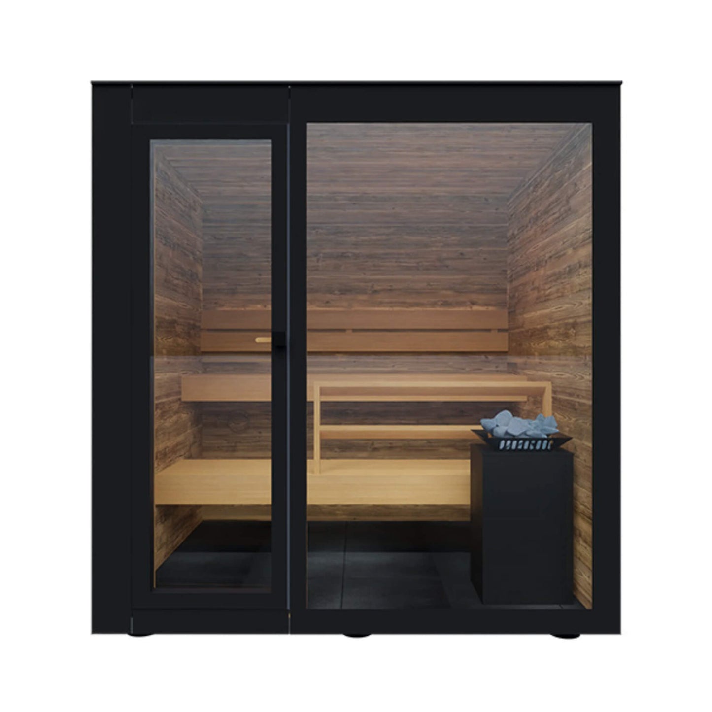 ThermaSol Spectra 4-Person Outdoor Sauna Cabin – Fully Assembled Luxury Backyard Sauna with WiFi Heater
