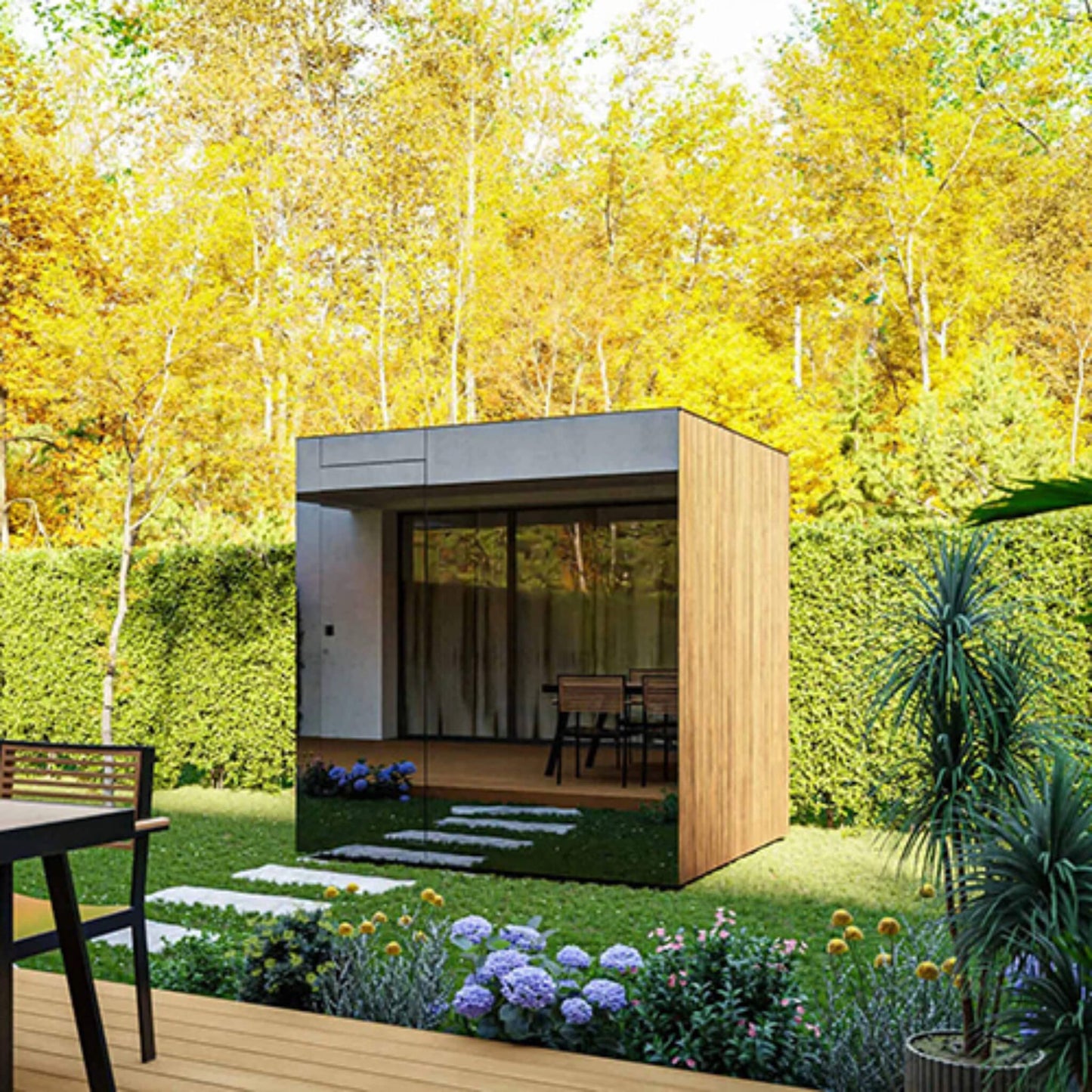 ThermaSol Spectra 4-Person Outdoor Sauna Cabin – Fully Assembled Luxury Backyard Sauna with WiFi Heater