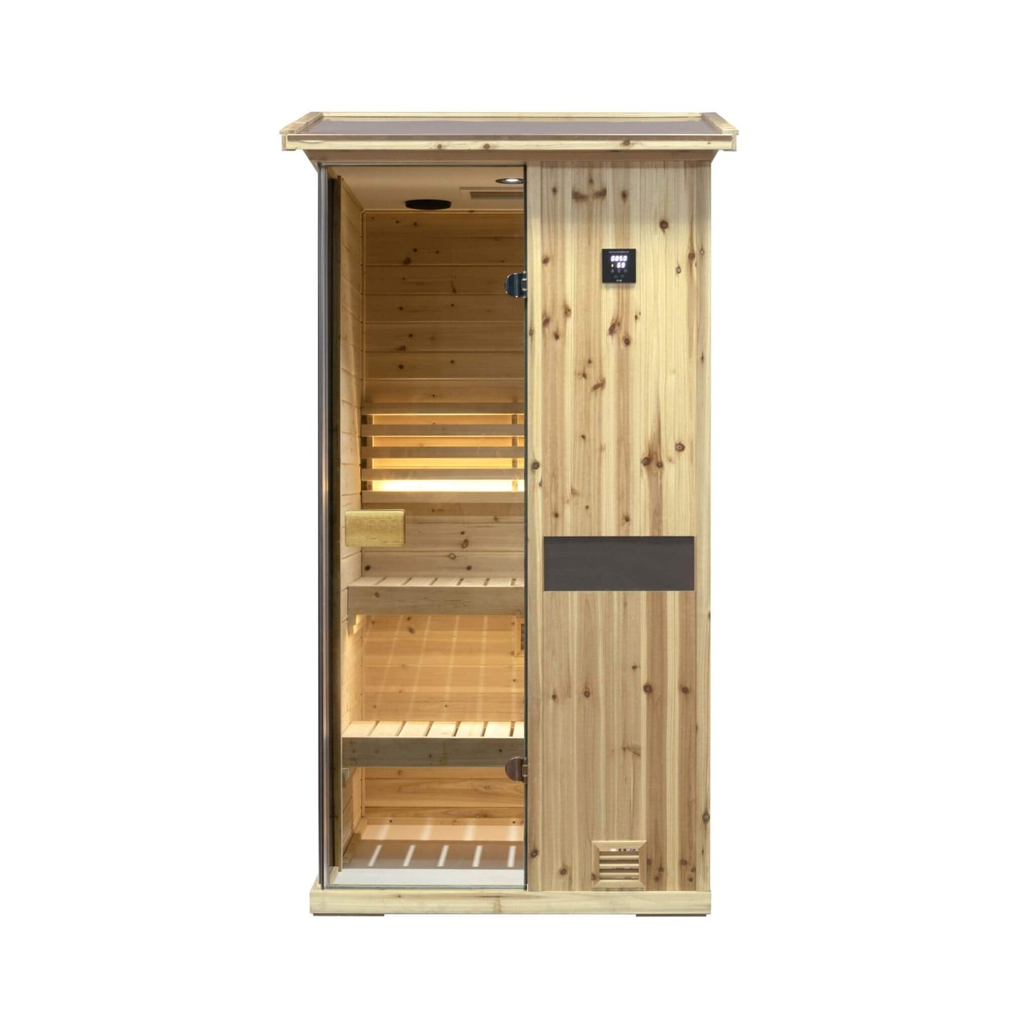 Thermora Nova 1-Person Outdoor Traditional Steam Sauna – Weather-Resistant Wooden Sauna Cabin