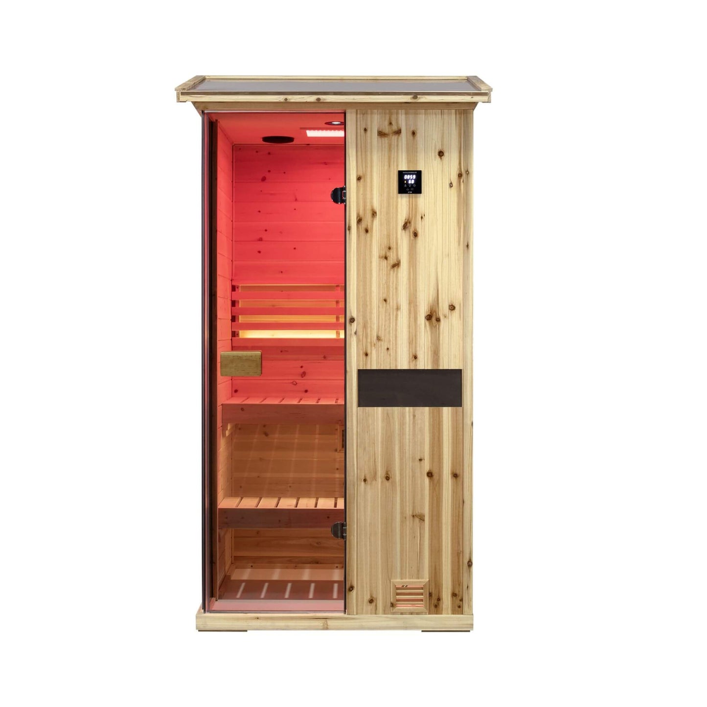 Thermora Nova 1-Person Outdoor Traditional Steam Sauna – Weather-Resistant Wooden Sauna Cabin