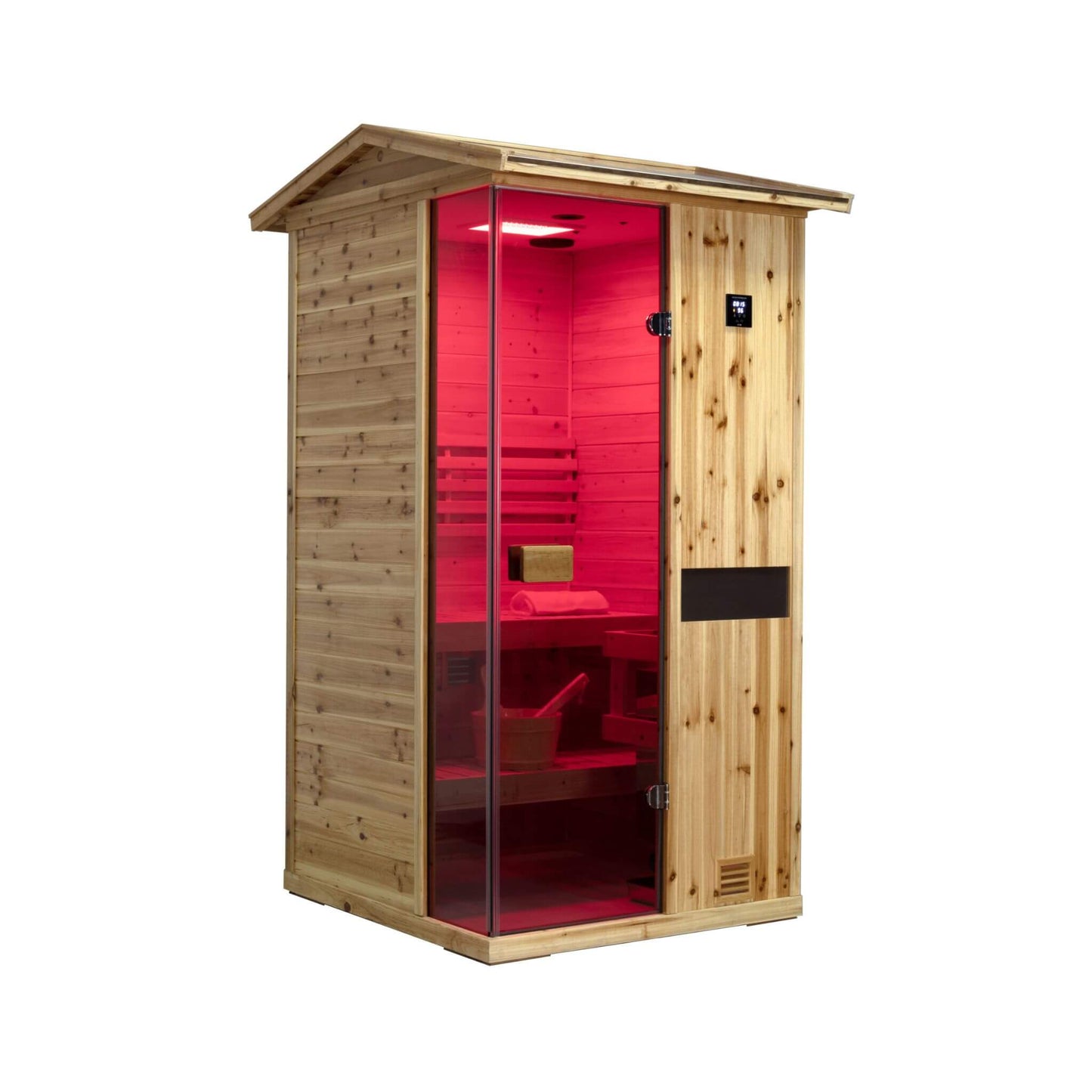 Thermora Nova 1-Person Outdoor Traditional Steam Sauna – Weather-Resistant Wooden Sauna Cabin