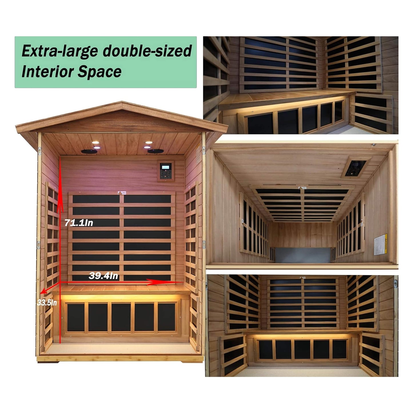 Thermora Ignis 2-Person Outdoor Infrared Sauna – Ultra-Low EMF Mahogany Sauna with Bluetooth Speakers & Chromotherapy Lighting
