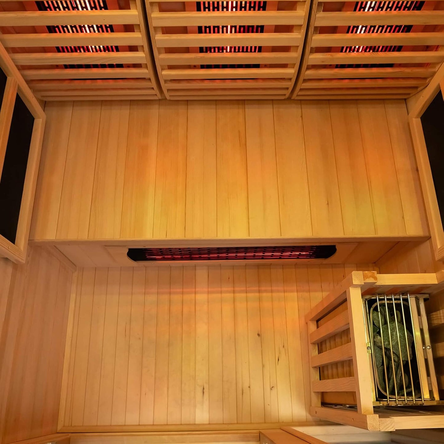 Rovia Luma 2-Person Hybrid Sauna – Infrared + 3.5kW Traditional Steam Indoor Sauna Room